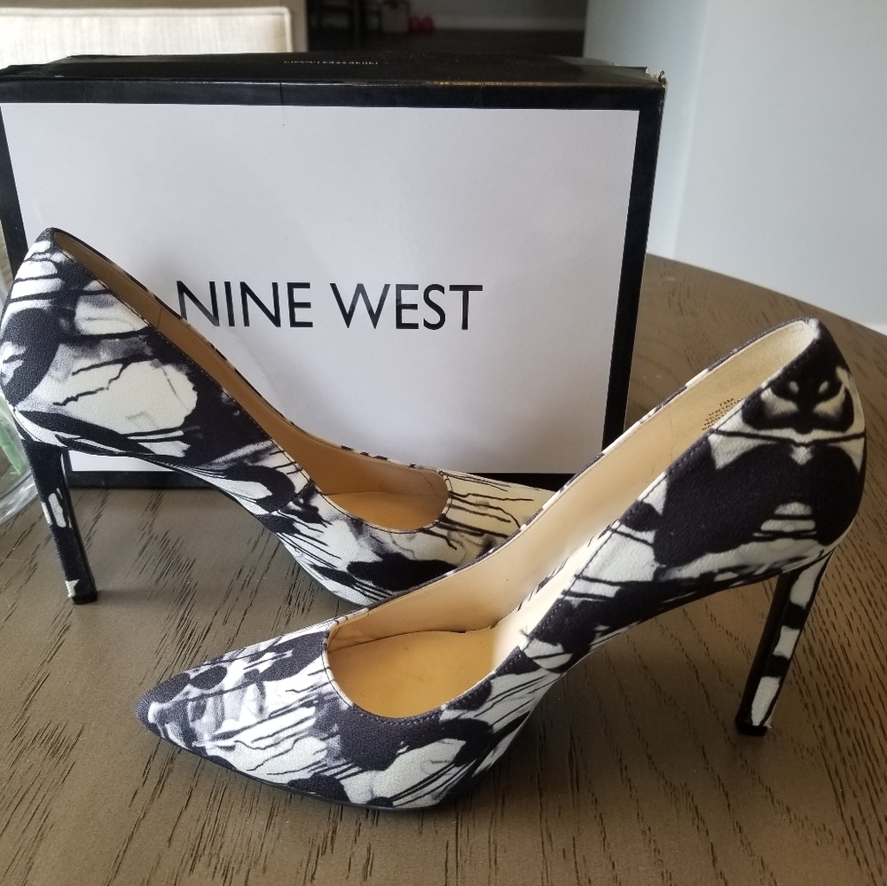Nine West Tatiana Heels Black Multi Fabric